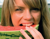 biting food